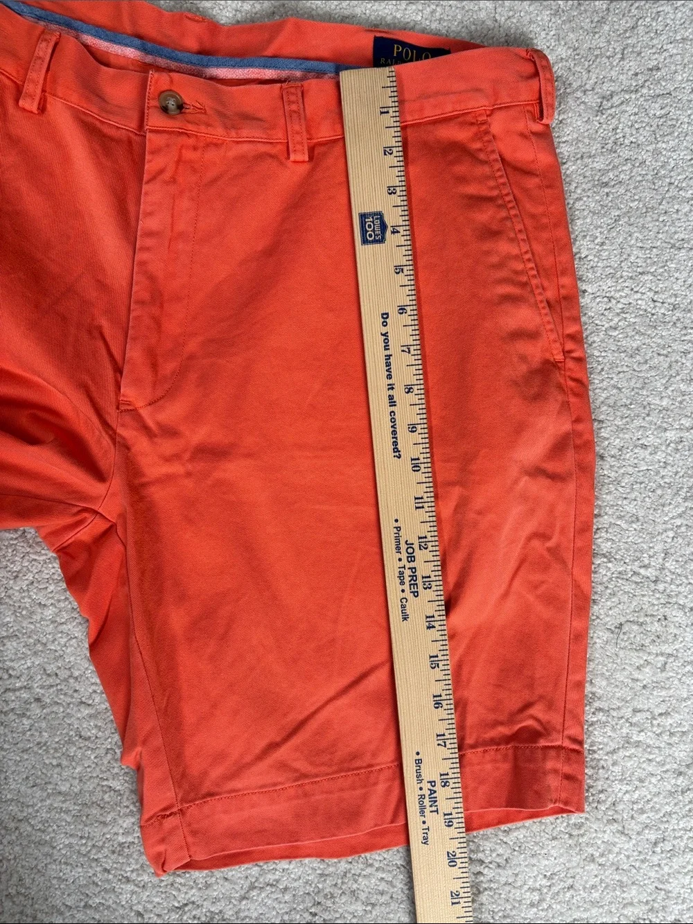 Polo Ralph Lauren Chino Classic 9” Shorts Golf Travel Preppy Orange Mens Size 38